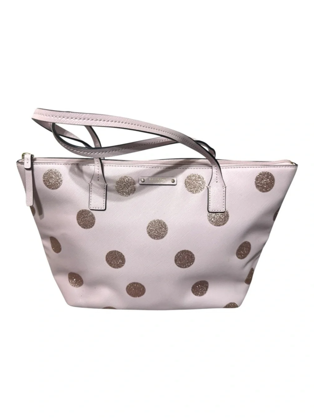 Kate Spade Hani Haven Lane Plumdawn Pink Polka Dot Handbag